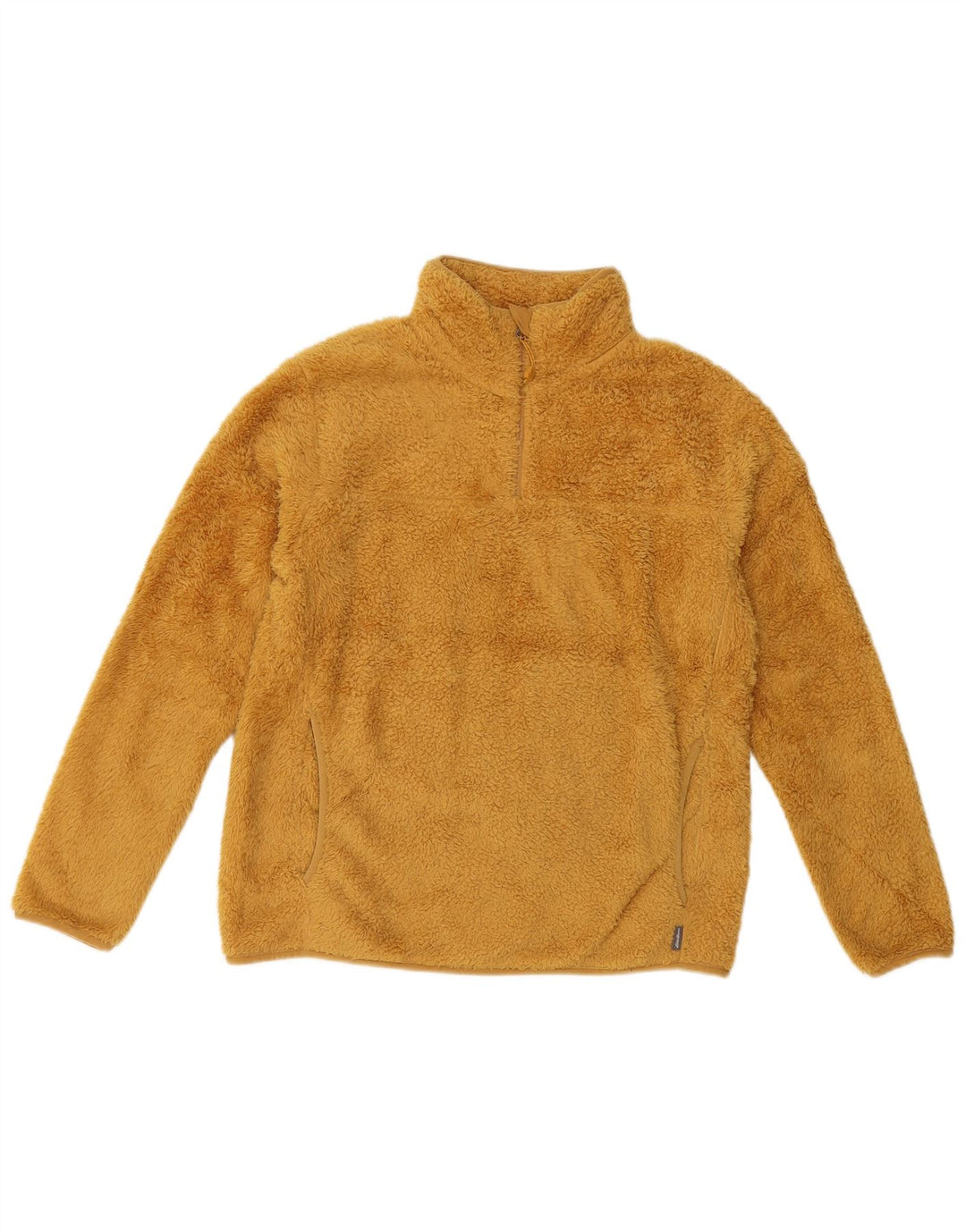 Damski sweter polarowy Eddie Bauer z zamkiem błyskawicznym UK 10, mały, żółty poliester