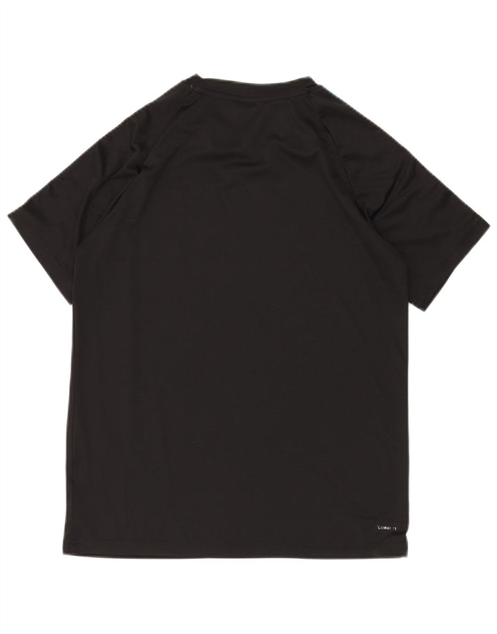 ADIDAS Boys Climalite T-Shirt Top 13-14 Years Black Polyester