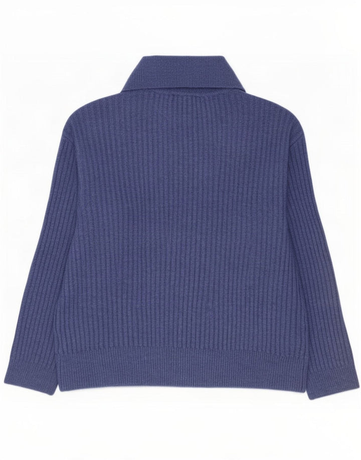 Marks & Spencer Damski sweter oversize z golfem UK 10 Small Blue