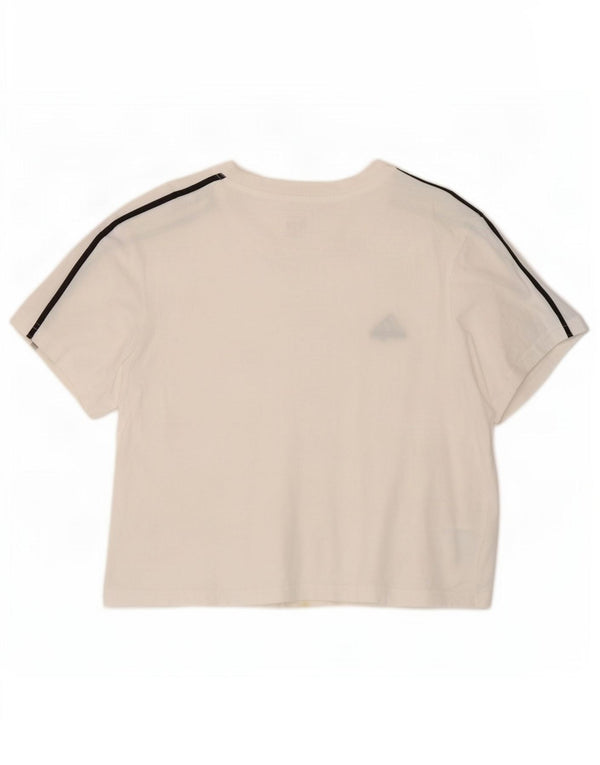 Damska koszulka Adidas Crop Loose Fit Top UK 8/10 Mała biała bawełna