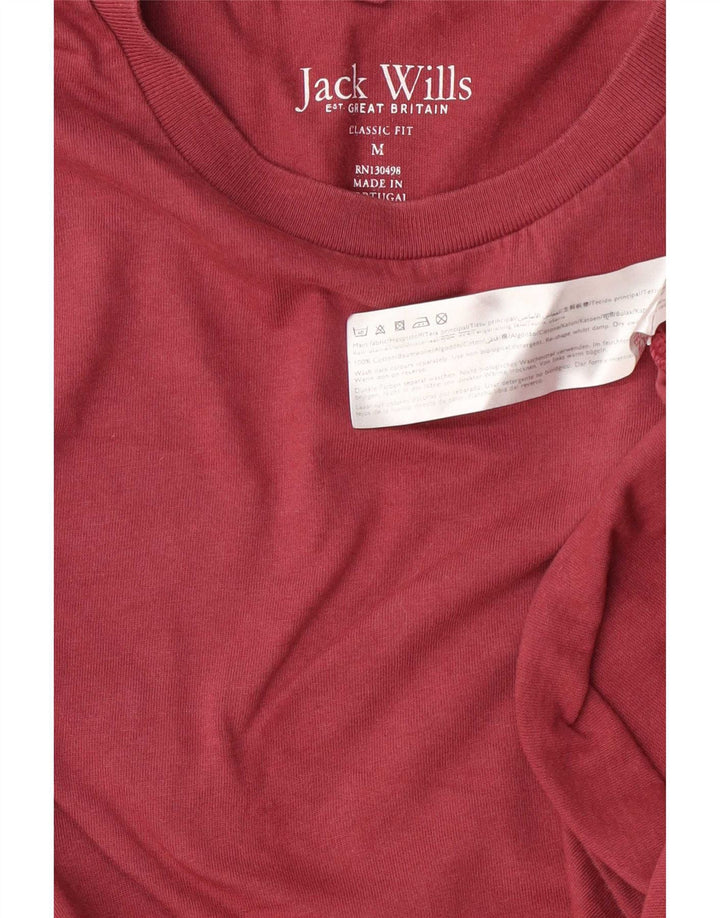 T-shirt męski Jack Wills o klasycznym kroju, średniej wielkości bordowa bawełna