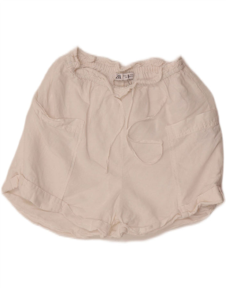 Damskie spodenki codzienne Zara XS W24 z białego lnu