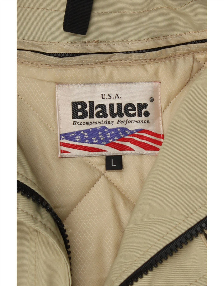 BLAUER Mens Military Bomber Jacket UK 40 Large Green Nylon