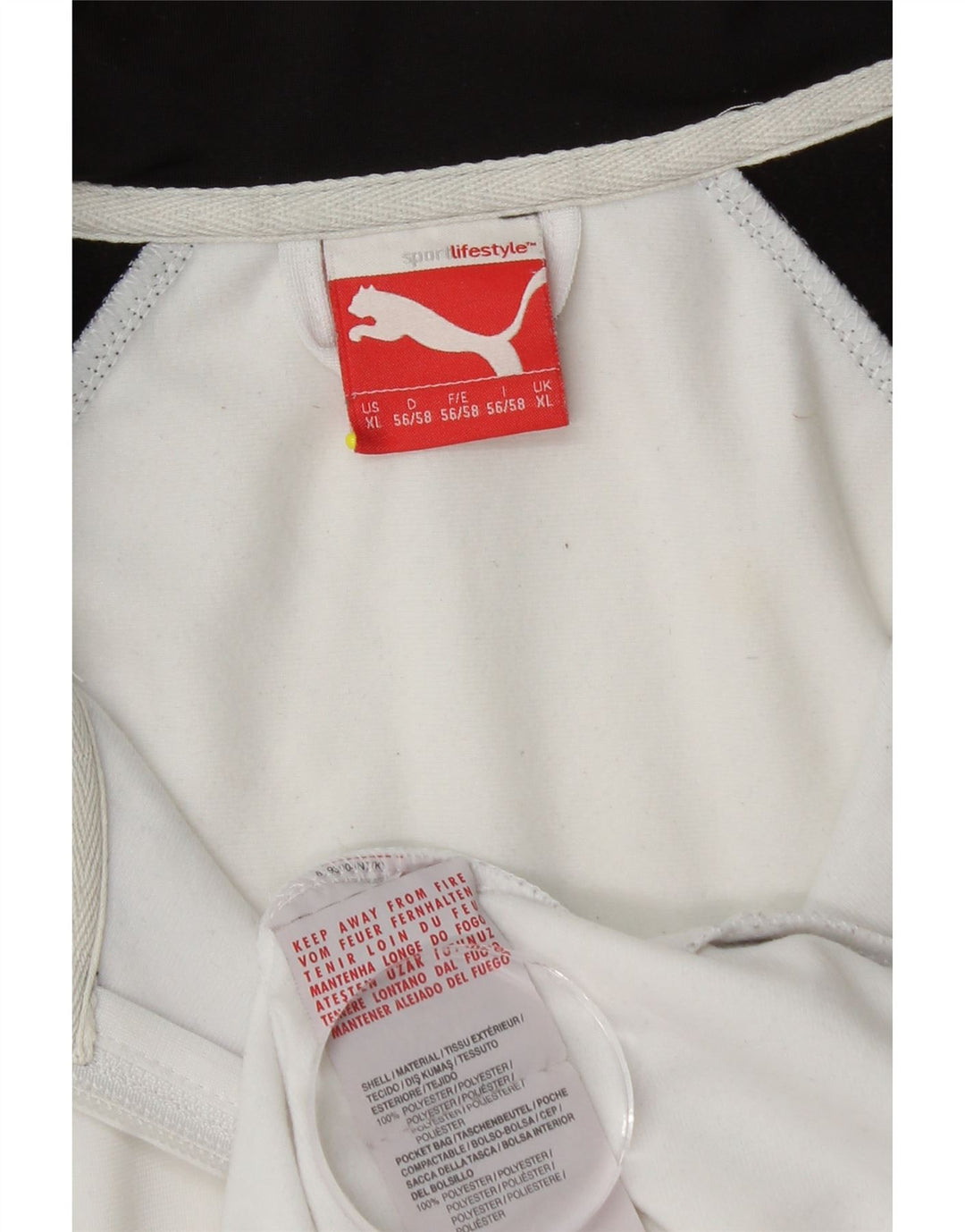 Męska kurtka dresowa Puma XL, biały, poliester z blokami kolorów