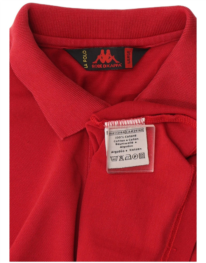 Męska koszulka polo Kappa, duża, czerwona, bawełniana