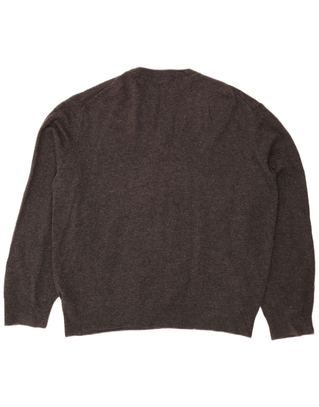 Męski sweter z dekoltem w kształcie litery V, Lyle & Scott, 2XL, szara, nowa wełna