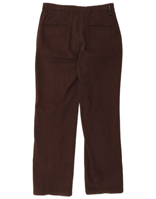 Męskie proste spodnie garniturowe Trussardi IT 50 Large W32 L31 Brązowa bawełna
