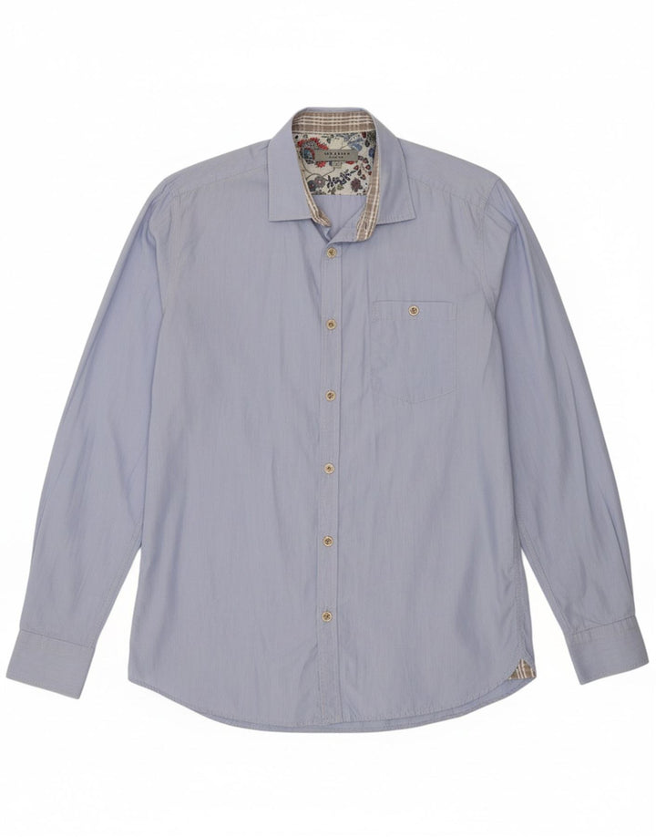 TED BAKER Mens Shirt Size 3 Medium Blue Cotton