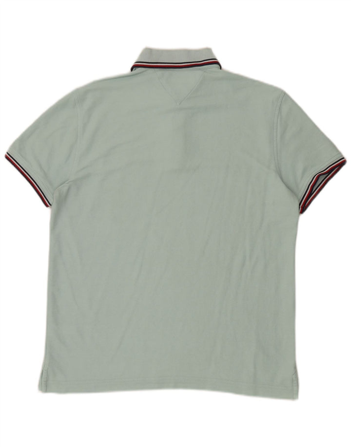 Męska koszulka polo Tommy Hilfiger o regularnym kroju, średnia turkusowa bawełna