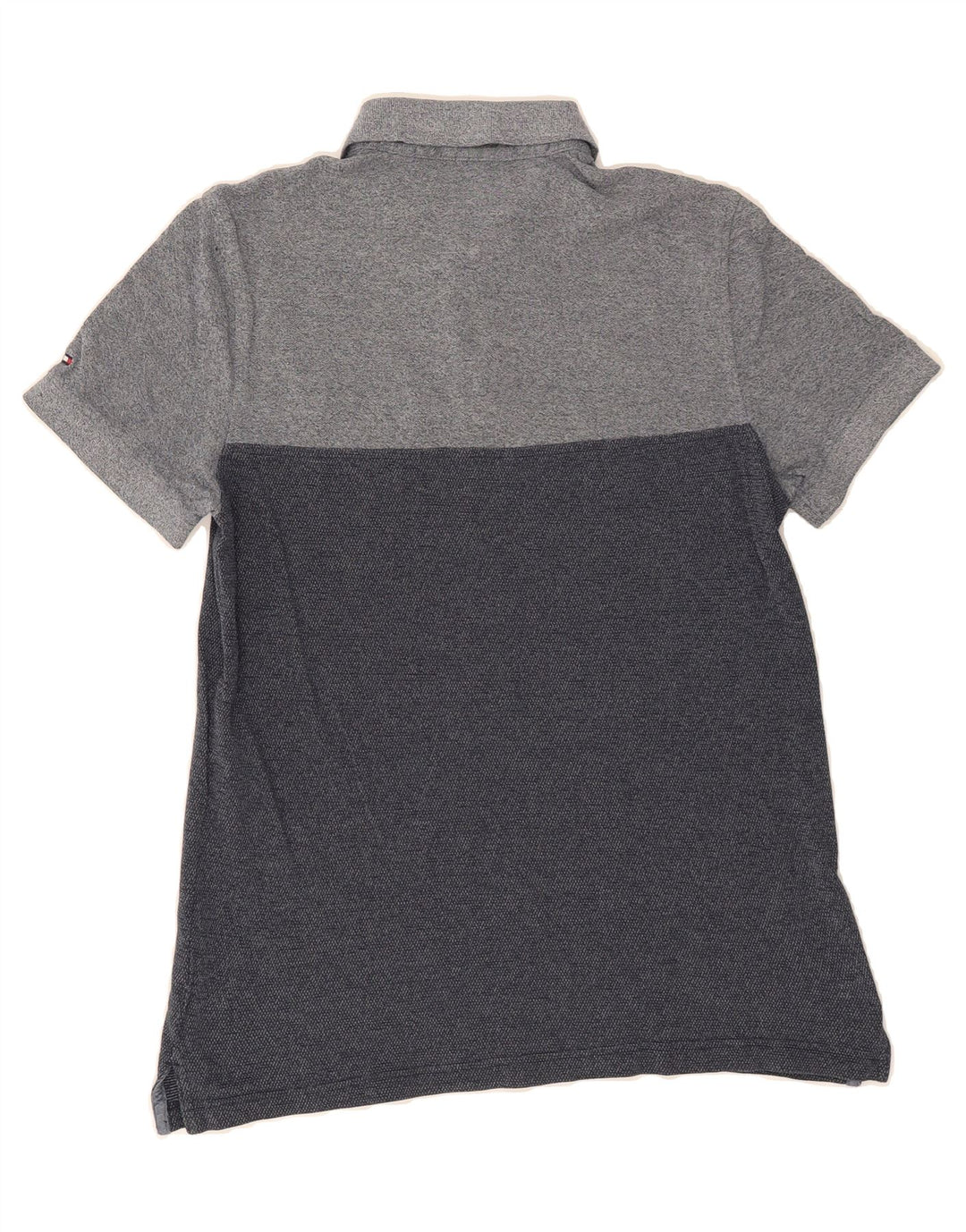TOMMY HILFIGER Mens Custom Fit Polo Shirt Medium Grey Colourblock Vintage Tommy Hilfiger and Second-Hand Tommy Hilfiger from Messina Hembry 