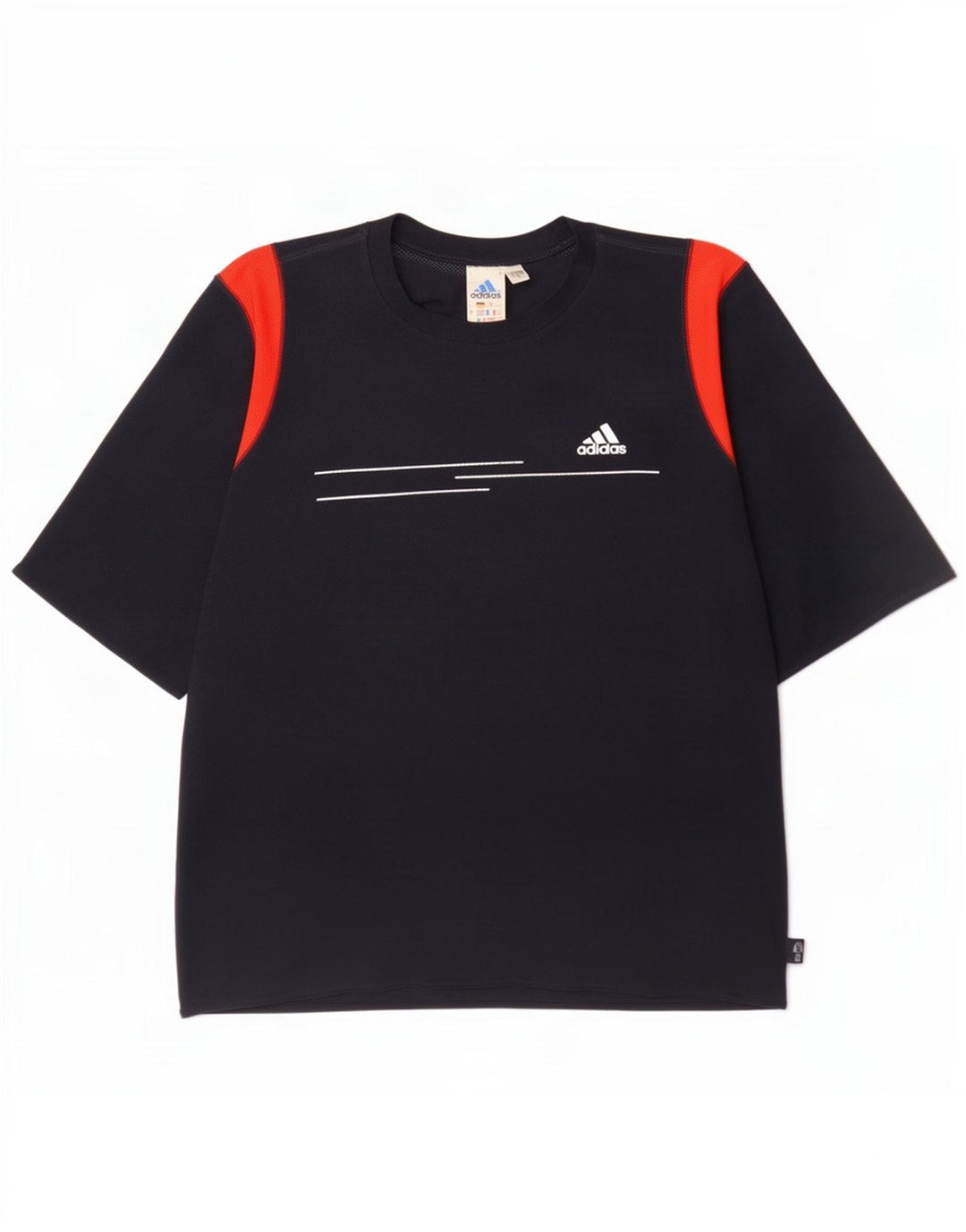 Adidas Męska koszulka Climalite Top XL Granatowy poliester z blokami kolorów