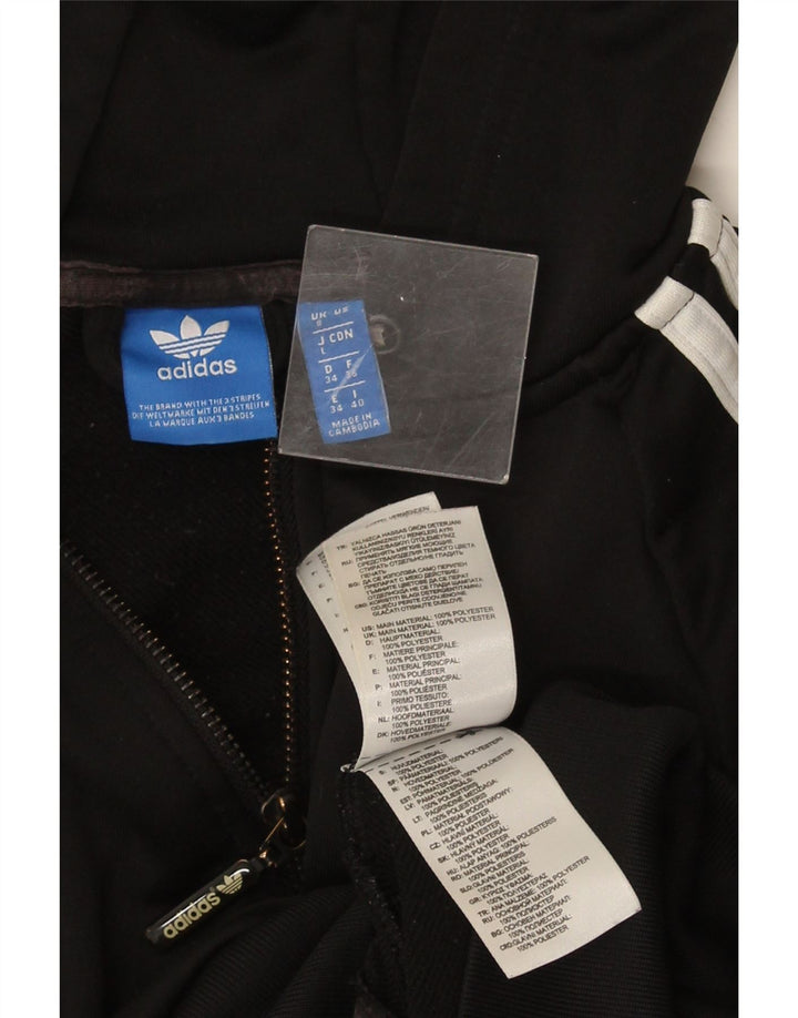 Damska bluza z kapturem i zamkiem błyskawicznym Adidas UK 8 Mały czarny poliester