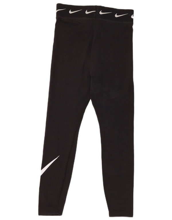Damskie legginsy Nike Graphic UK 12, średnie czarne, bawełniane