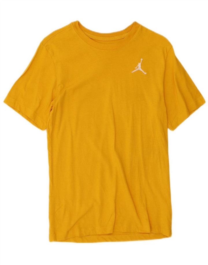 JORDAN Mens T-Shirt Top Small Yellow Cotton
