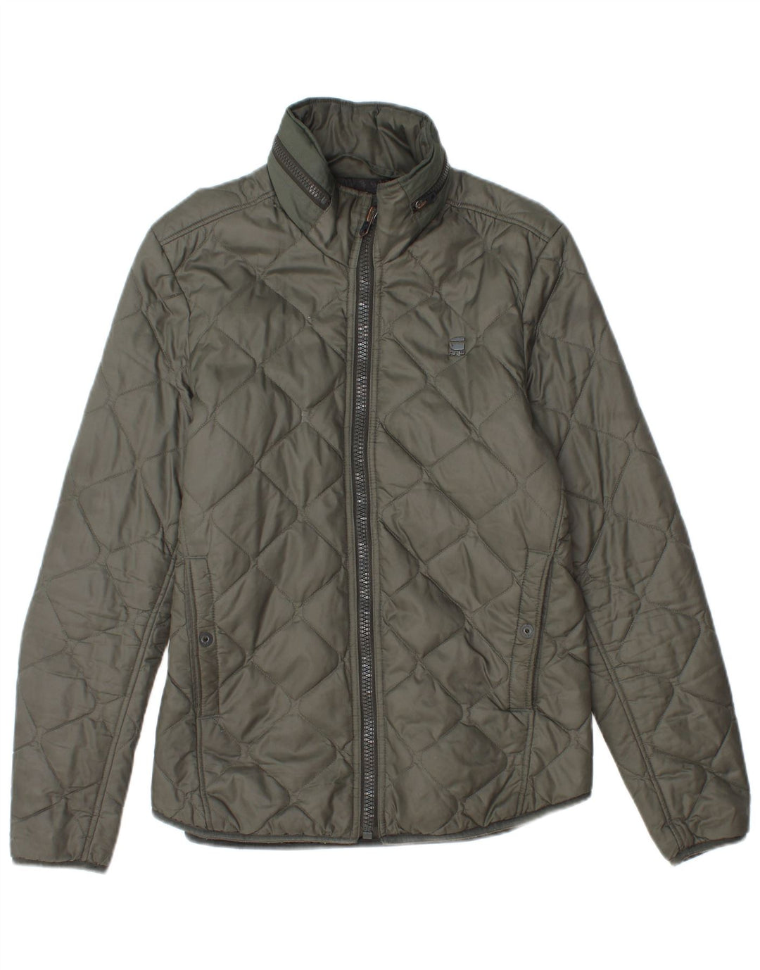 Męska pikowana kurtka z kapturem G-Star UK 36 Small Khaki, poliamid