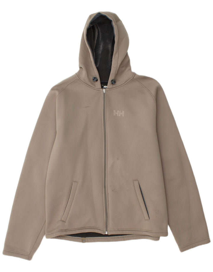 HELLY HANSEN Męska kurtka wiatrówka z kapturem UK 40, duża, szara, poliester