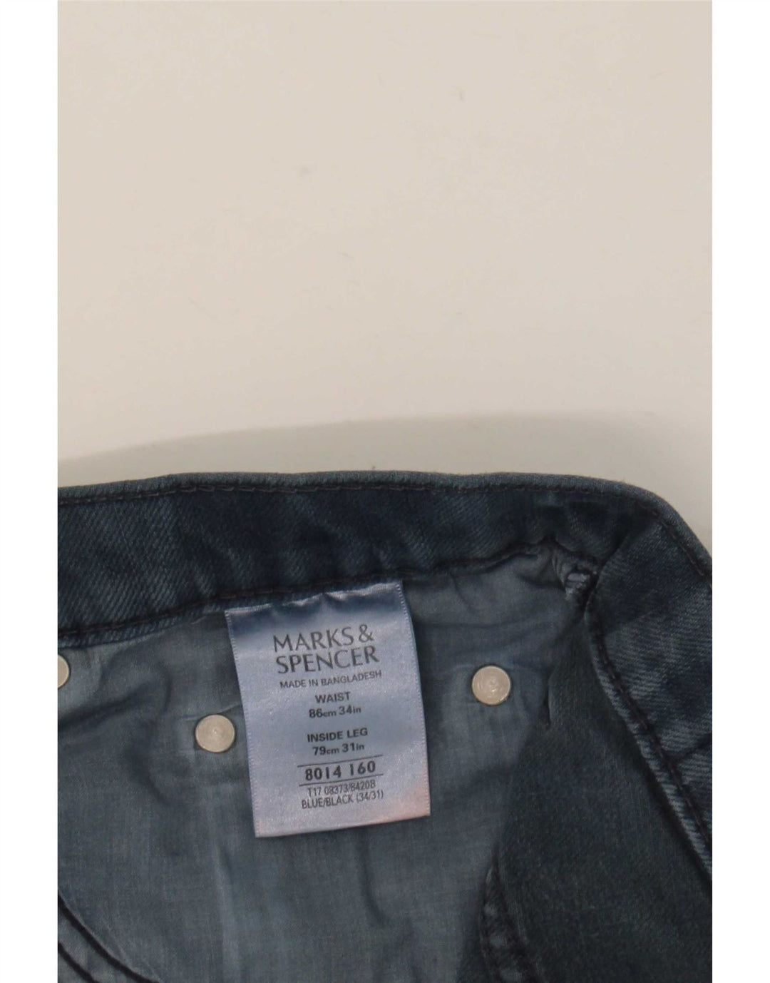 Marks & Spencer Męskie niebieskie dżinsy Harbor Straight W34 L31 Granatowe, bawełniane