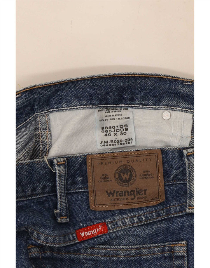 Wrangler Męskie Proste Dżinsy W40 L30 Niebieskie Bawełniane