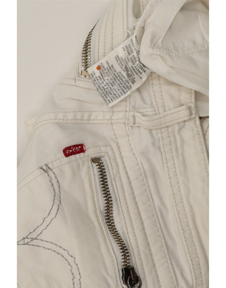 Damskie spodenki jeansowe LEVI'S W28 Średniobiała bawełna