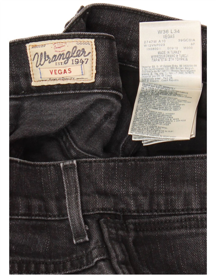 Męskie jeansy obcisłe WRANGLER Vegas W36 L34, czarne, bawełniane