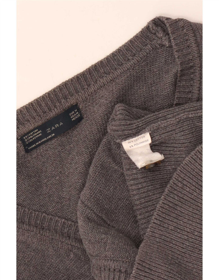 Sweter damski Zara UK 12, średnioszary, bawełniany