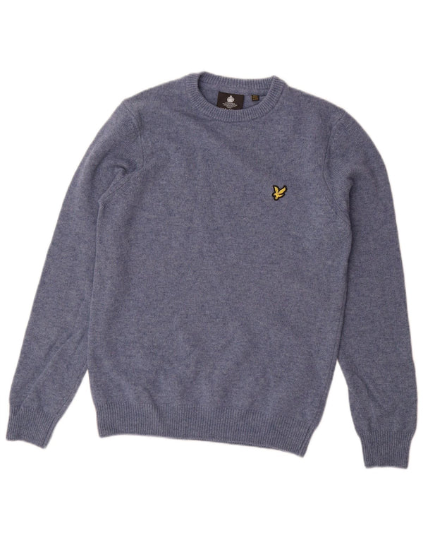 Lyle & Scott Męski sweter z okrągłym dekoltem XS, niebieska wełna