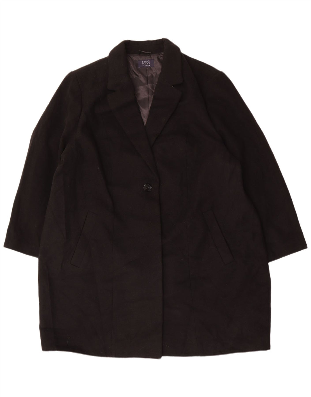 Marks & Spencer Płaszcz damski UK 26 5XL Czarny poliester