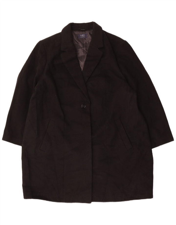 Marks & Spencer Płaszcz damski UK 26 5XL Czarny poliester