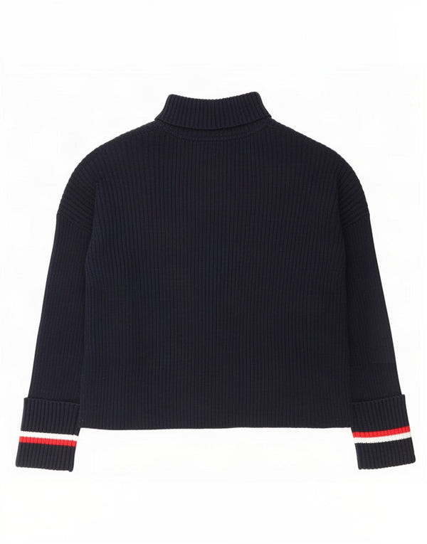 Sweter damski Tommy Hilfiger z wywijanym dekoltem UK 10, mały, granatowy