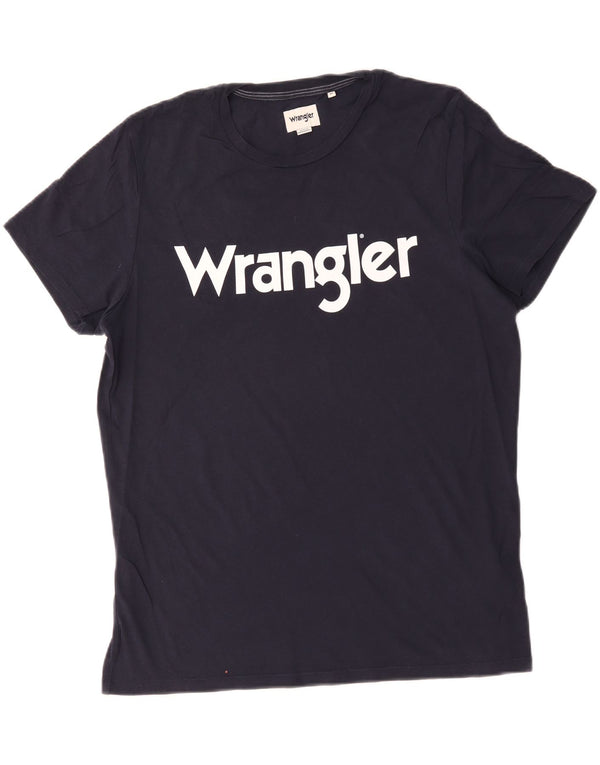 Męski T-shirt z grafiką Wrangler Top, średni, granatowy, bawełniany