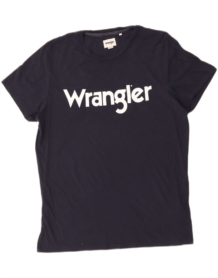 Męski T-shirt z grafiką Wrangler Top, średni, granatowy, bawełniany