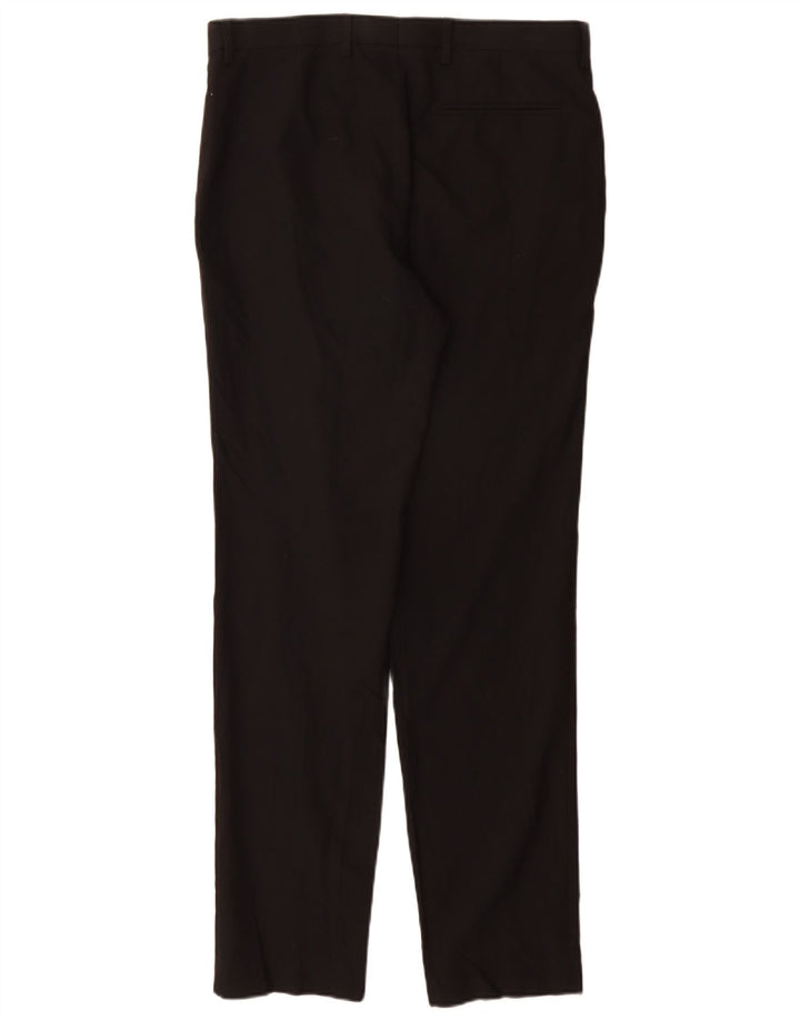 Marks & Spencer Męskie spodnie garniturowe slim fit W32 L33 Czarny poliester