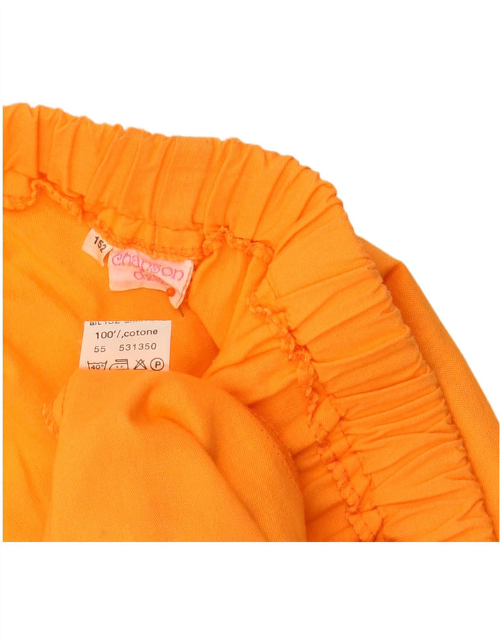 Spódnica dziewczęca VINTAGE w kształcie litery A 12-13 lat W30 Pomarańczowa bawełna