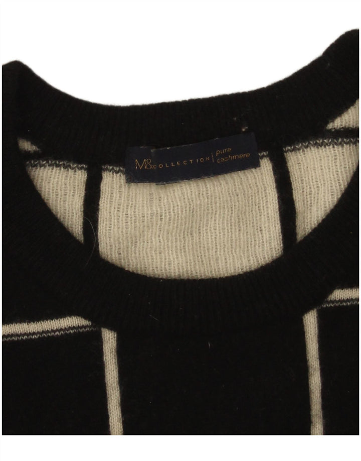 Marks & Spencer Damski sweter z dekoltem w łódkę, UK 14, duża czarna krata