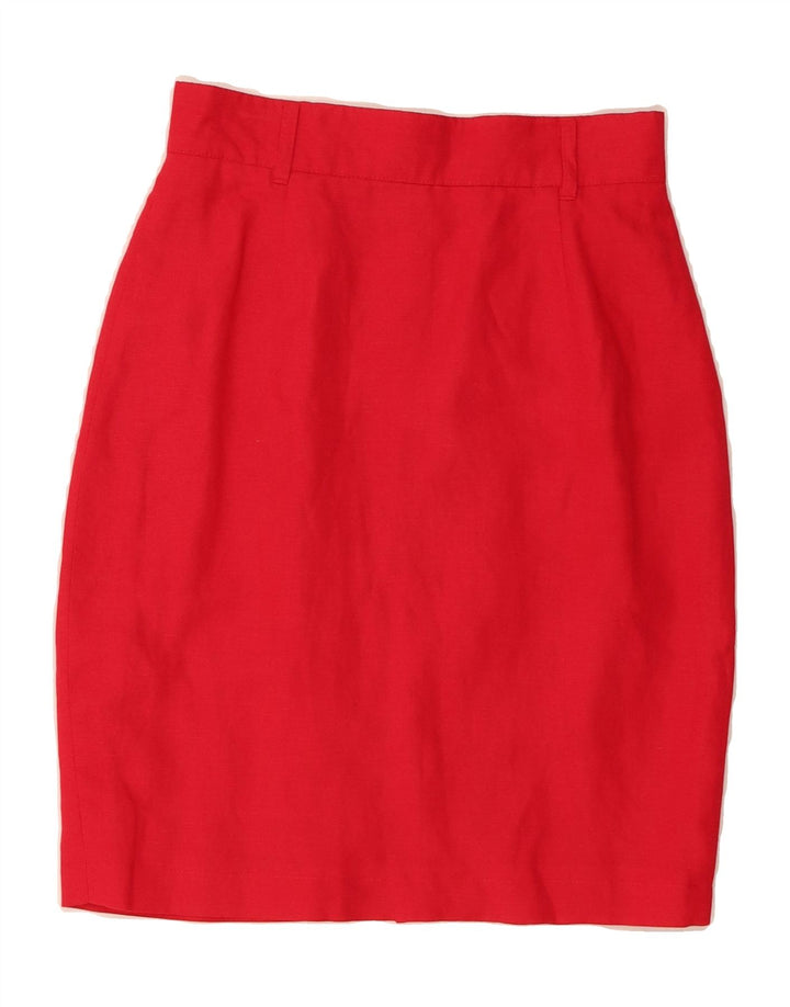 MARC AUREL Womens Pencil Skirt EU 36 Small W26  Red Viscose Vintage Marc Aurel and Second-Hand Marc Aurel from Messina Hembry 