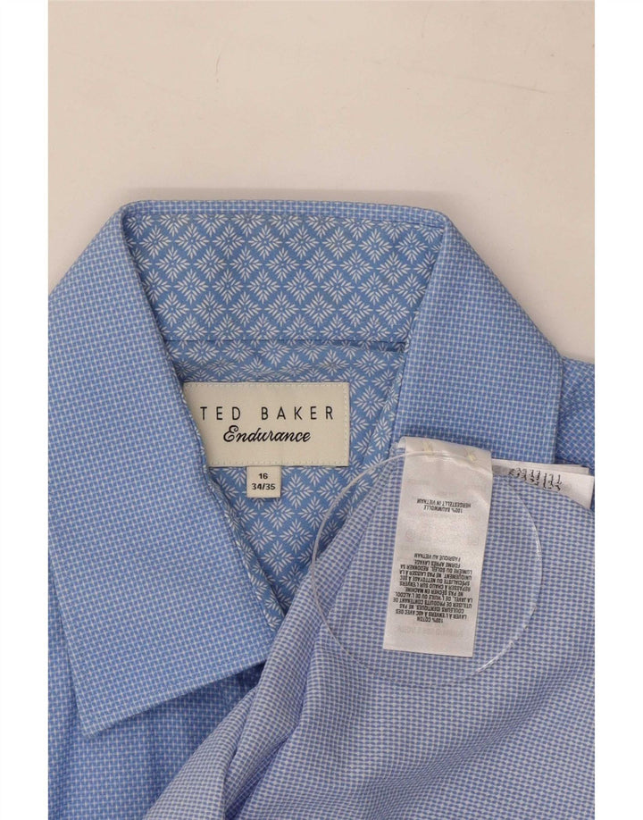Koszula męska Ted Baker, rozmiar 16, duża, bawełniana w niebieskie cętki