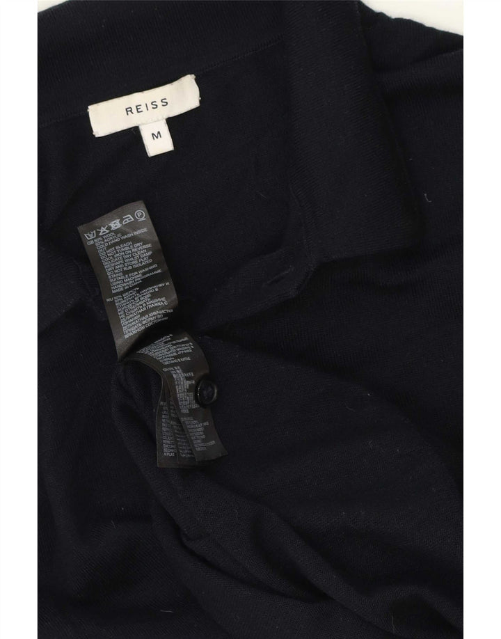 Męski sweter polo Reiss, średni granatowy wełniany