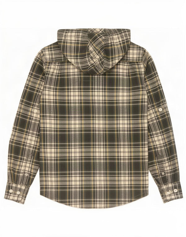 Superdry Mens Hooded Lumberjack Flannel Shirt Medium Green Check Cotton