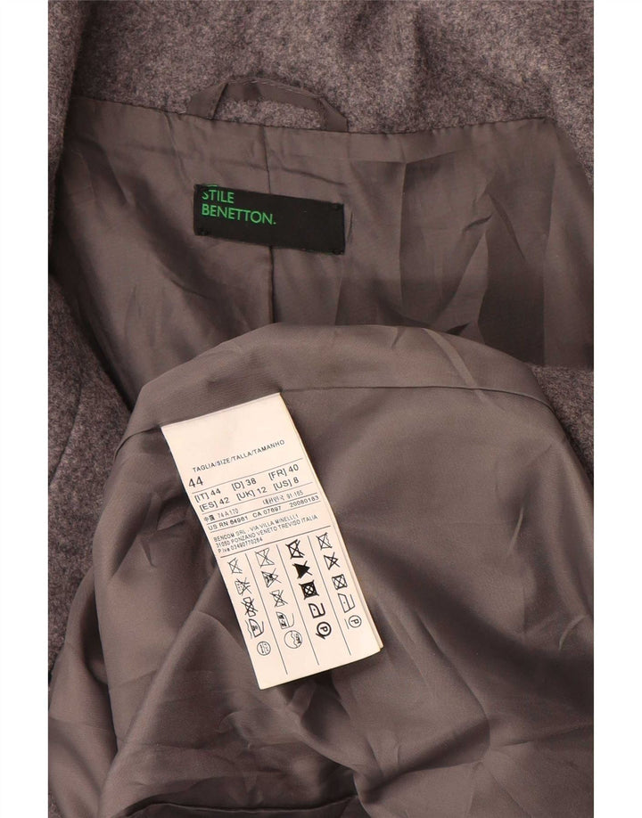 Płaszcz damski Benetton UK 12, średnioszary, wełniany