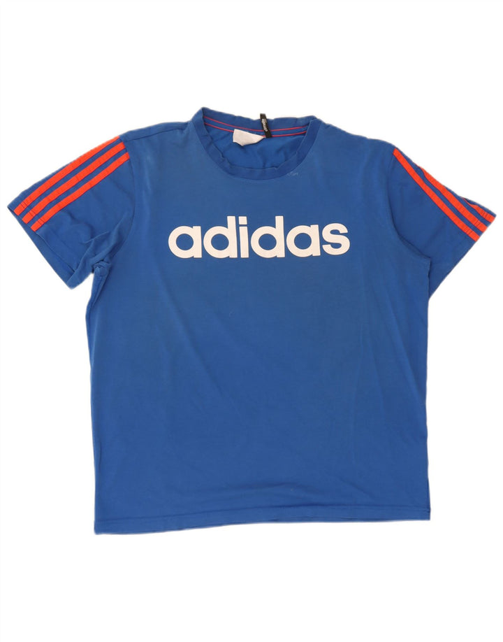 Męska koszulka Adidas Climalite Graphic Top Medium Blue Cotton