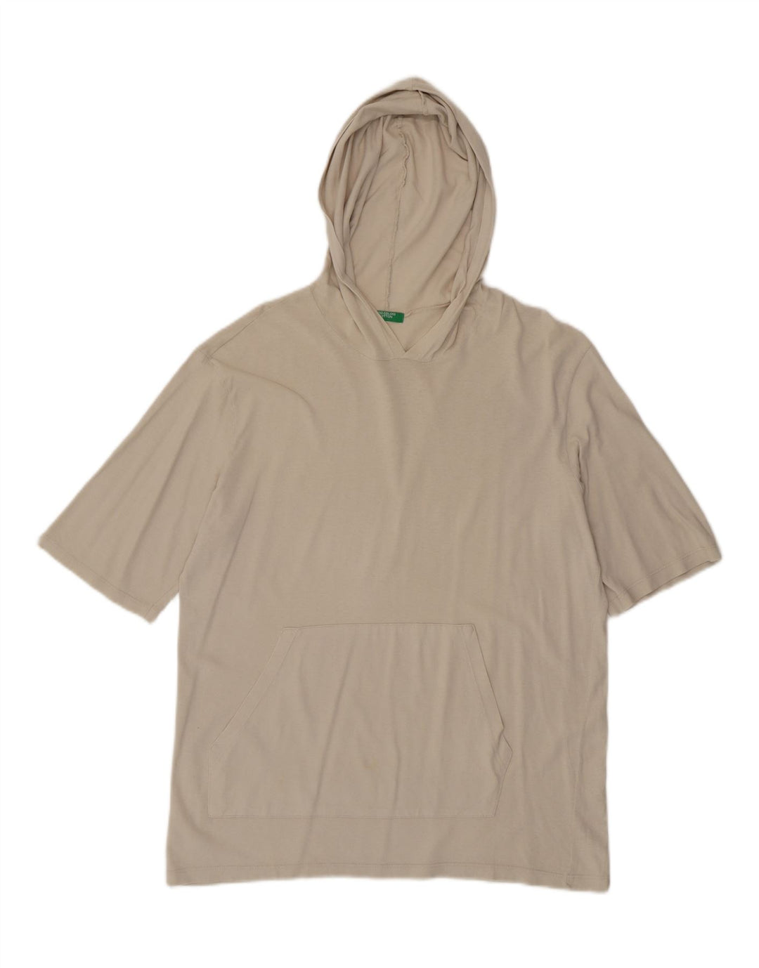 Męska koszulka z kapturem Benetton, średnia, bawełniana w kolorze złamanej bieli