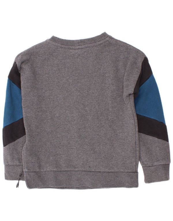 Chłopięca bluza z grafiką Nike, 6-7 lat XS, szara bawełna z blokami kolorów