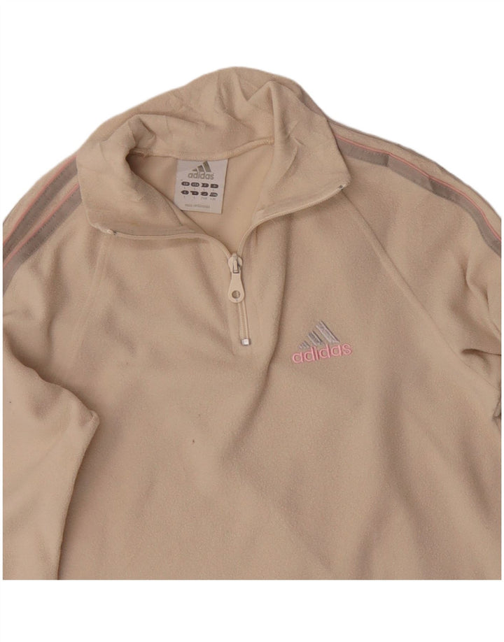 Damski sweter Adidas z zamkiem błyskawicznym UK 14, duży beżowy poliester