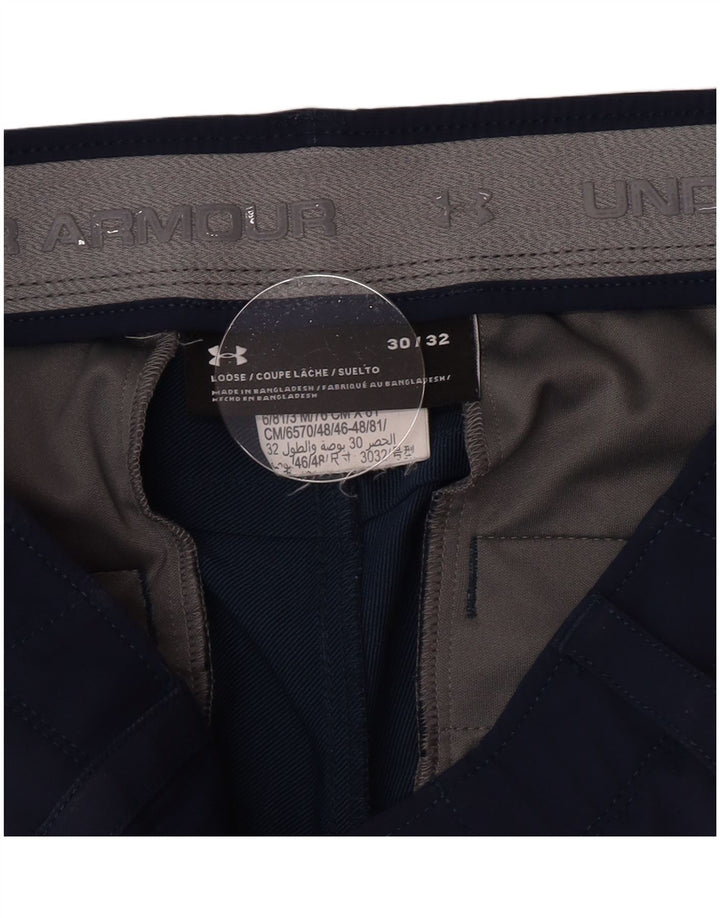 Męskie proste spodnie Chino Under Armour W30 L32 Granatowy poliester