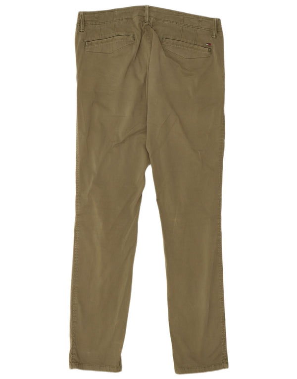 Męskie spodnie typu slim chino TOMMY HILFIGER W31 L32, bawełna khaki