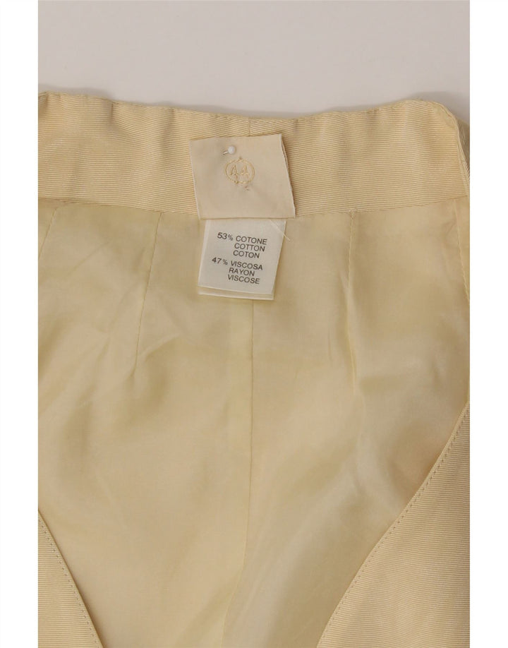 KRIZIA Womens Short Sleeve 3 Button Blazer Jacket IT 44 Medium Beige Vintage Krizia and Second-Hand Krizia from Messina Hembry 