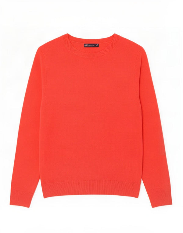 Marks & Spencer Damski sweter z dekoltem w łódkę, UK 14, średni czerwony akryl