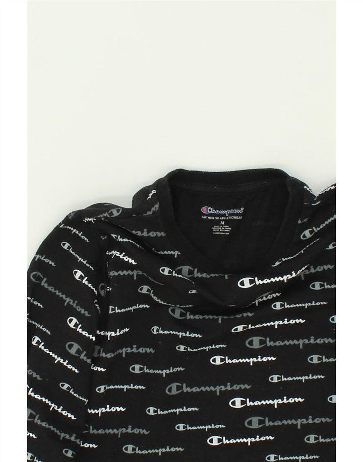 CHAMPION Boys Graphic Sweatshirt Jumper 10-11 Years Medium Black Cotton Vintage Champion and Second-Hand Champion from Messina Hembry 