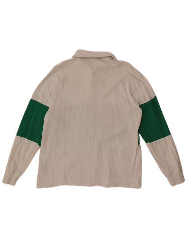 Damska koszulka polo do rugby Zara Harvard Graphic UK 16, duża, biała, z blokami kolorów