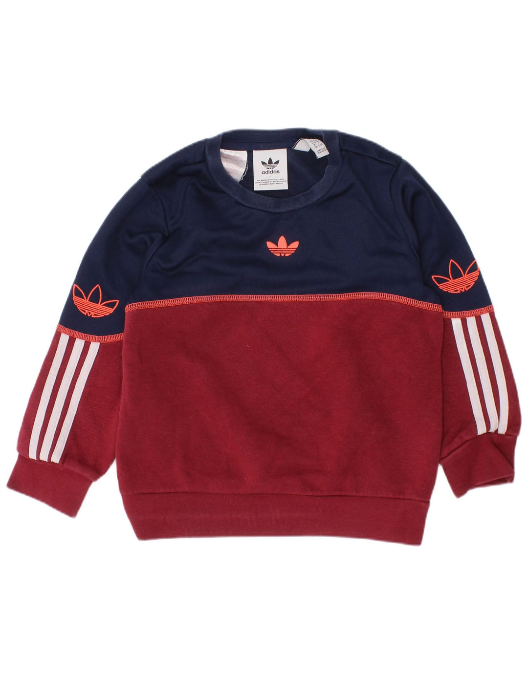Bluza chłopięca ADIDAS z grafiką, 3-4 lata, bawełniana w kolorze bordowym